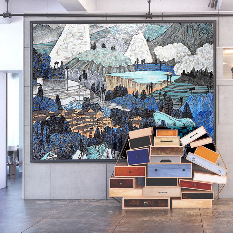 TRANH MOSAIC ĐỒI NÚI 2